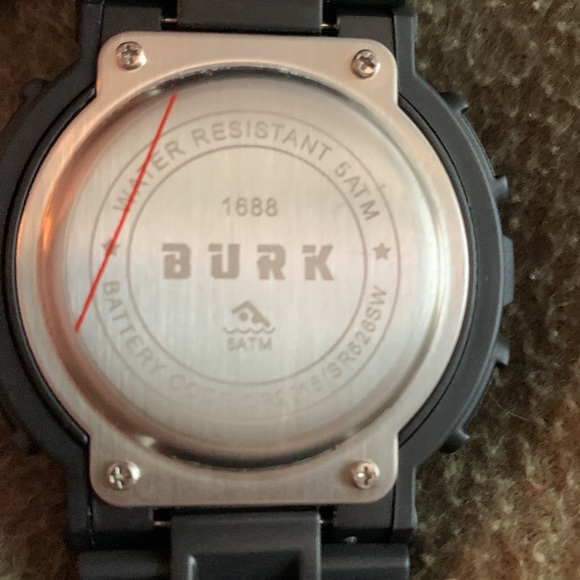 NIB Men’s Burk black and blue sports watch. Water resistant. Has Warranty card - Picture 5 of 10